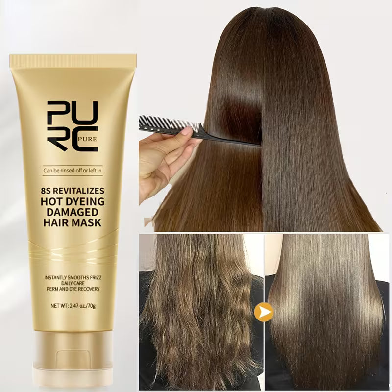 PURC 8S Revitalizes Hot Dyeing Damaged Hair Mask — Salon-Grade Repair in Seconds
