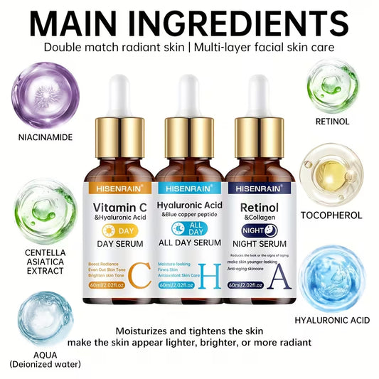 VenusVelvet™ Glow Trio 3-in-1 Day & Night Serum Set