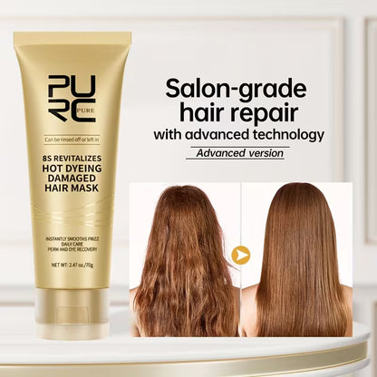 PURC 8S Revitalizes Hot Dyeing Damaged Hair Mask — Salon-Grade Repair in Seconds