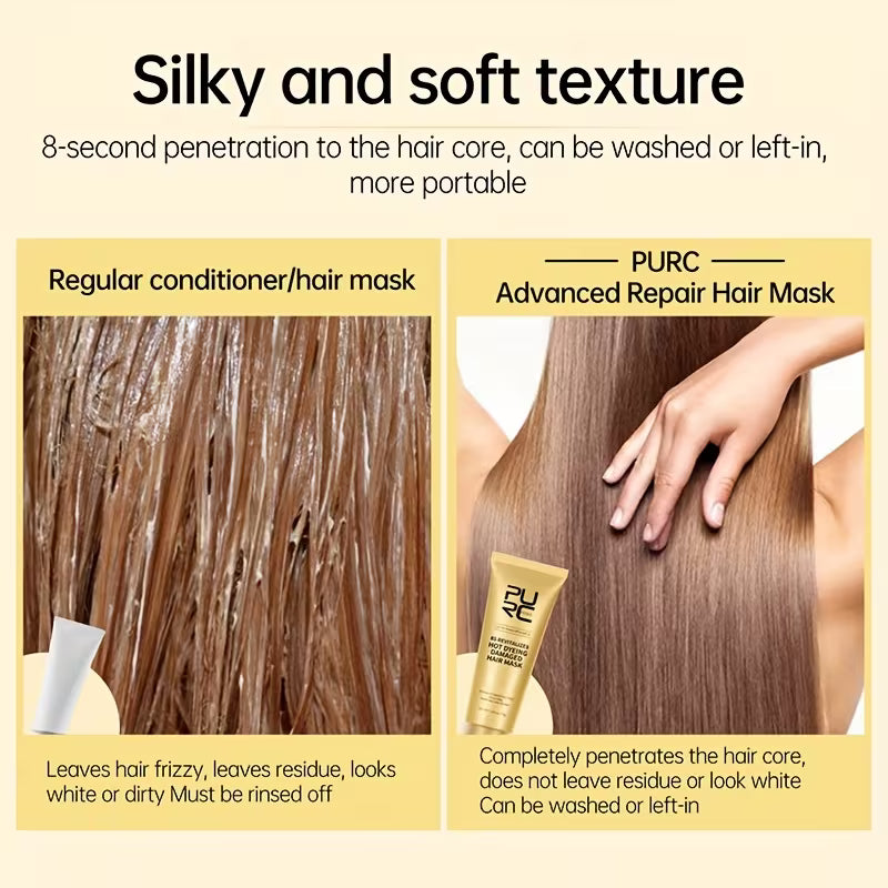 PURC 8S Revitalizes Hot Dyeing Damaged Hair Mask — Salon-Grade Repair in Seconds