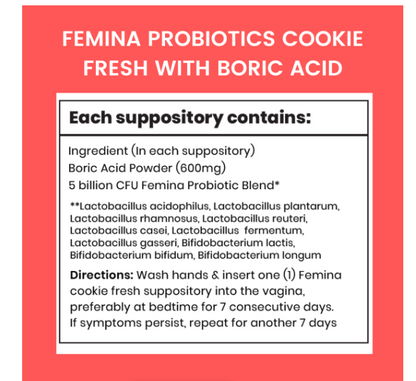 Venusvelvet Femina Combo — Cookie Fresh Probiotics + Boric Acid & 10 Probiotic Strains