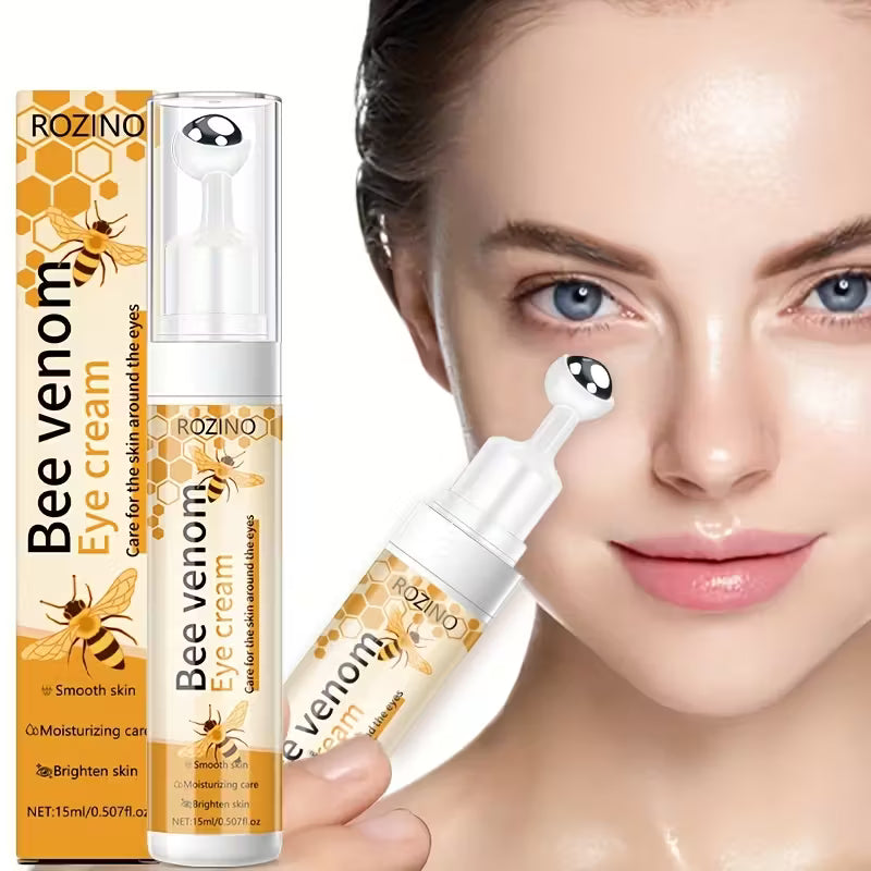 Rozino Bee Venom Eye Cream 15ml with cooling roller applicator for skin around the eyes